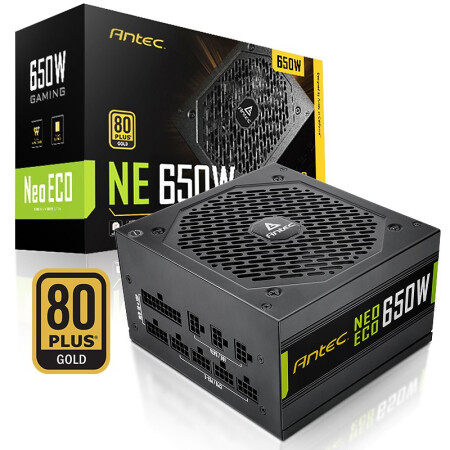 安钛克 Antec NE650金牌全模组/7年换新/台式机电脑主机机箱电源650W（双8pin/全日系电容/无声静音）