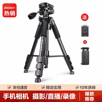 轻装时代JD220三脚架 微单反相机摄像机便携三角架云台佳能尼康手机摄影录像dv直播支架套装